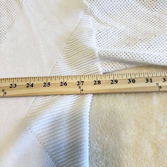 Andrea Jovine Cardigan Women's Size XL White Open Front Side Slits - Picture 8 of 9